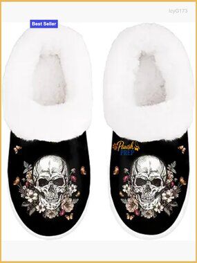 Fuzzy Plush Memory Foam Closed Back Slippers for Indoor Outdoor